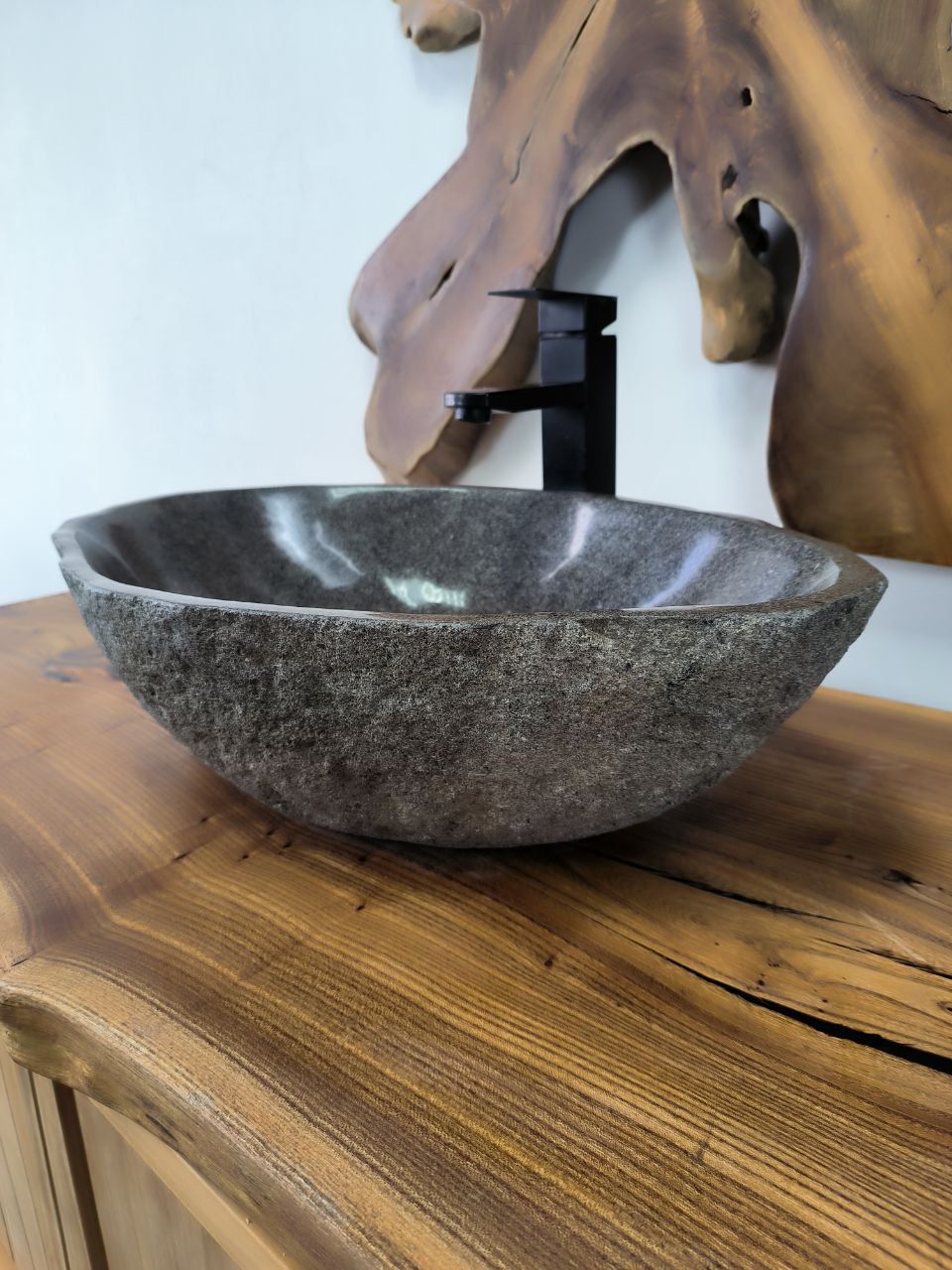 Раковина из речного камня RS-66578 58х37х15 из натурального камня