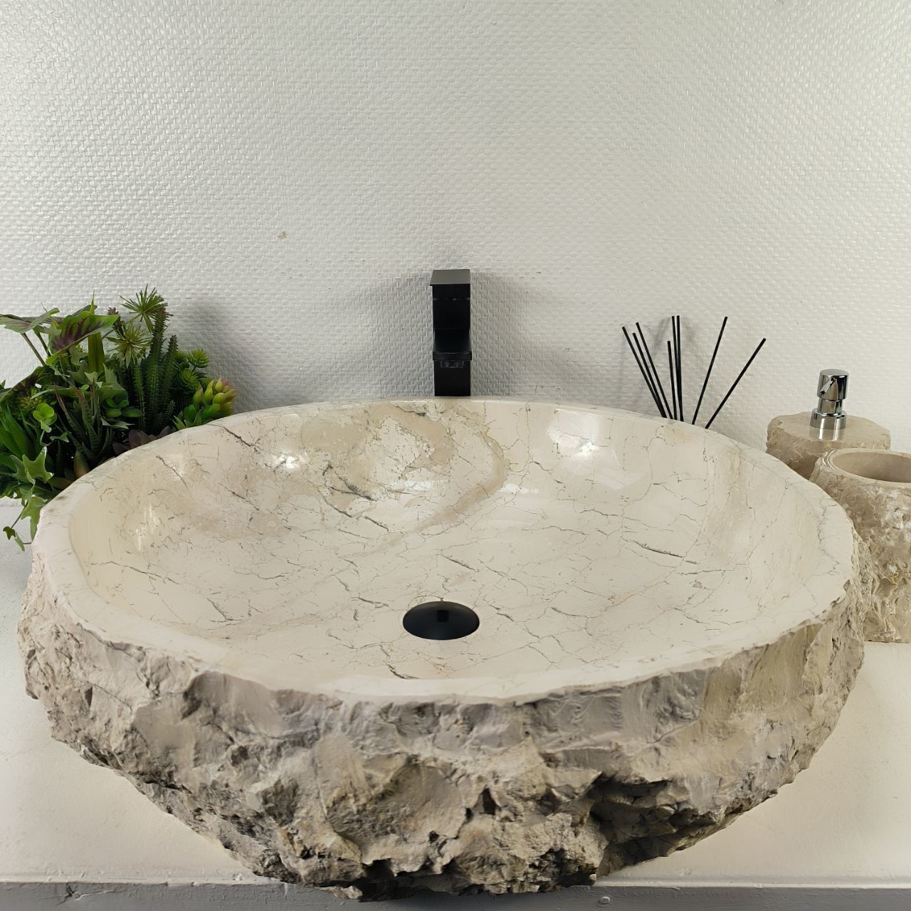 Раковина из мрамора Erozy Cream EM-65025 62*62*16 из натурального камня