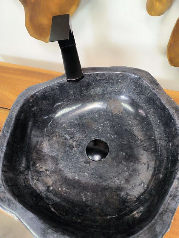 Раковина из мрамора Erozy Black EM-66611 46х44х16 из натурального камня