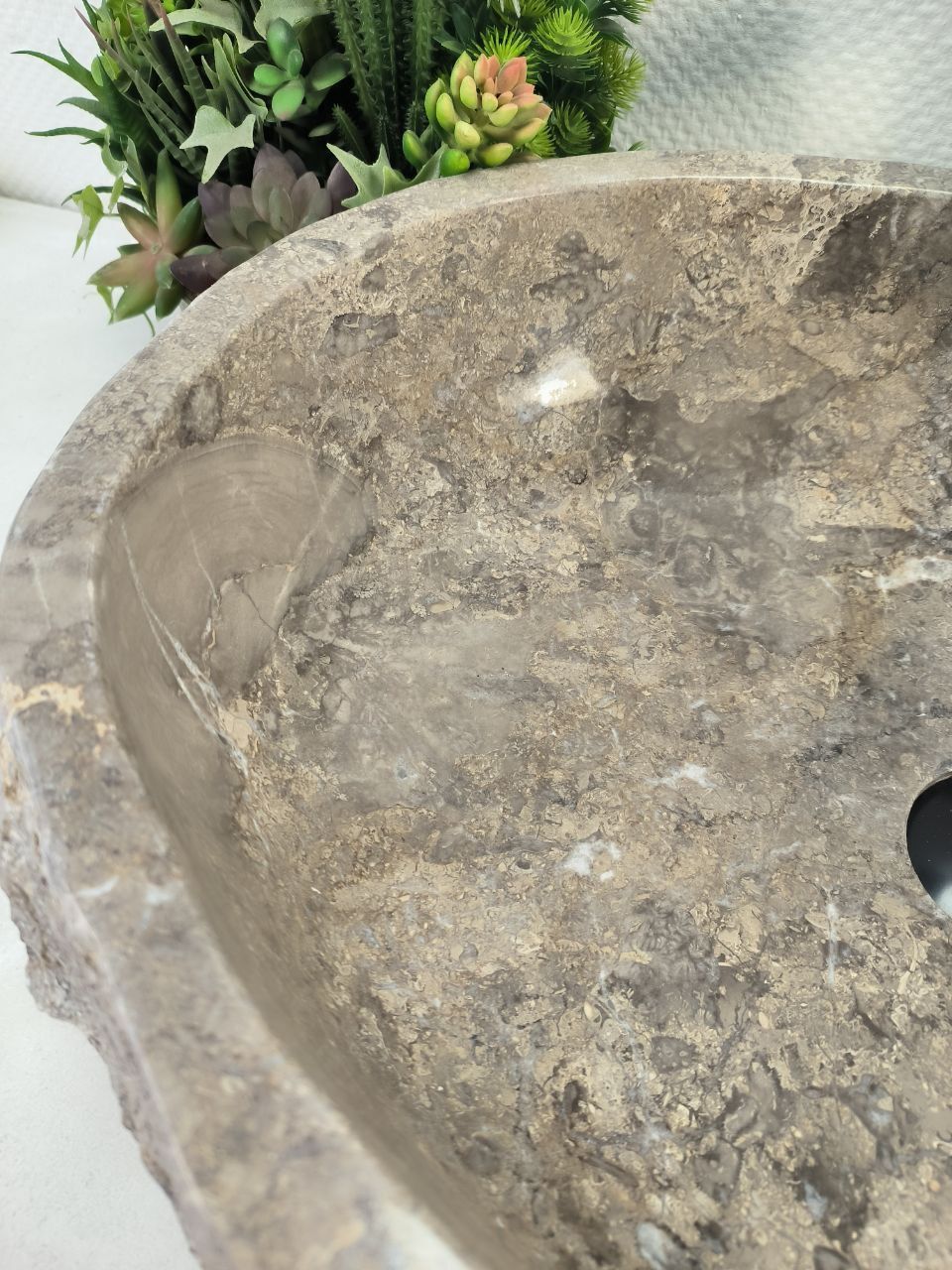 Раковина из мрамора Erozy Grey EM-65097 59*41*15 из натурального камня