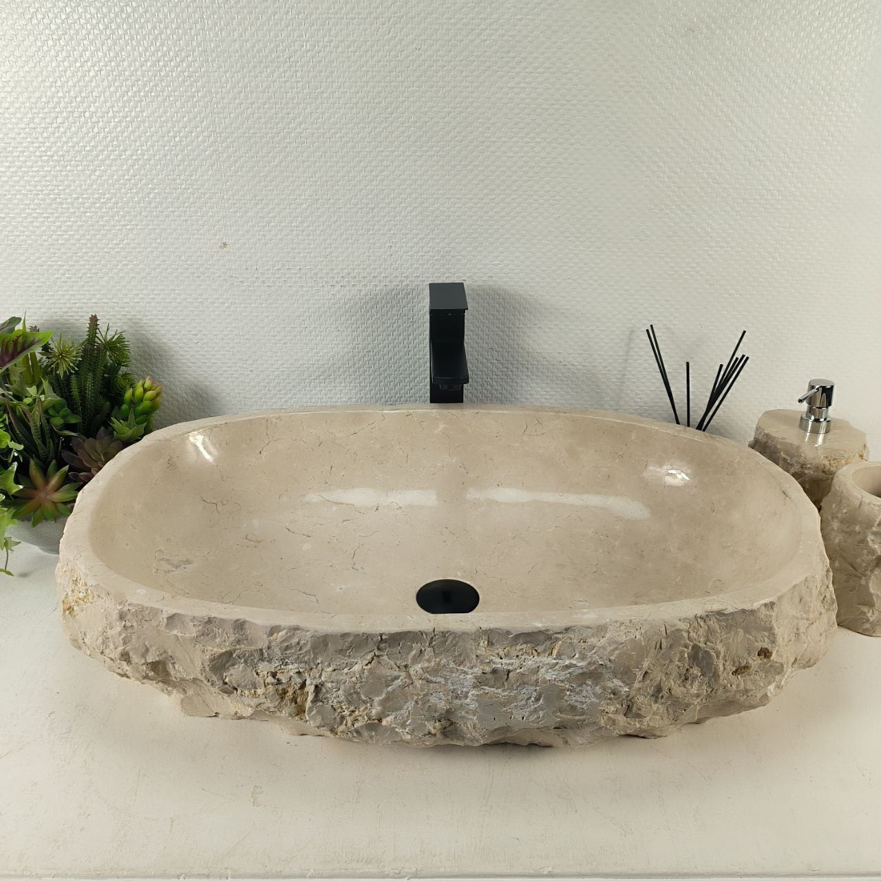 Раковина из мрамора Erozy Cream EM-65109 73*46*16 из натурального камня