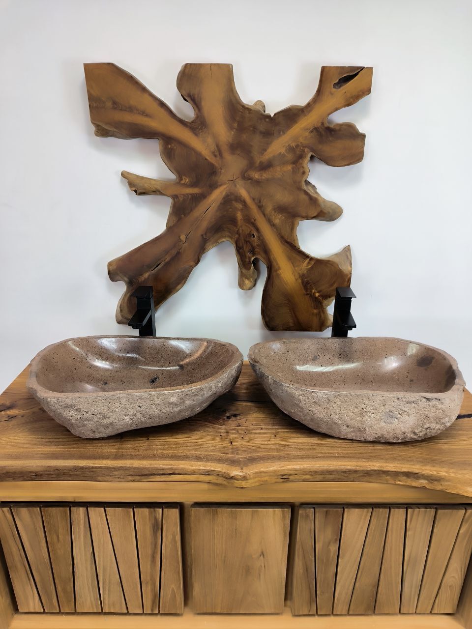 Раковина из речного камня ПАРА! RS-66551 57x36x15 натурального камня
