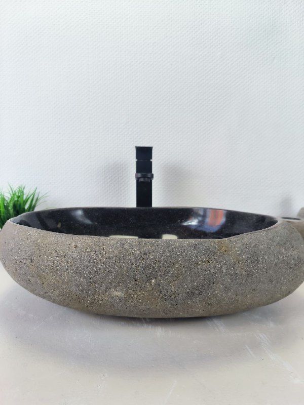 Раковина из речного камня RS-66191 54х42х15 из натурального камня