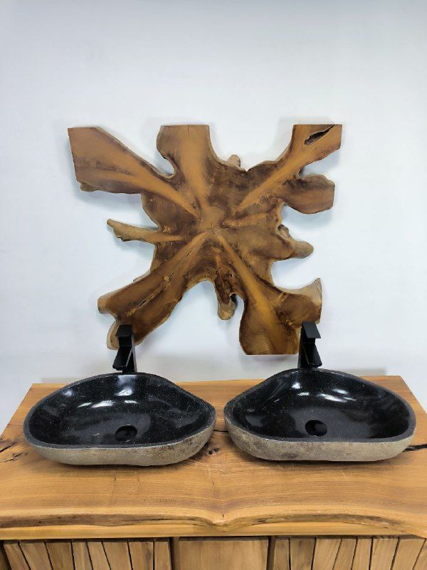 Раковина из речного камня ПАРА! RS-66404 56х33х14 из натурального камня