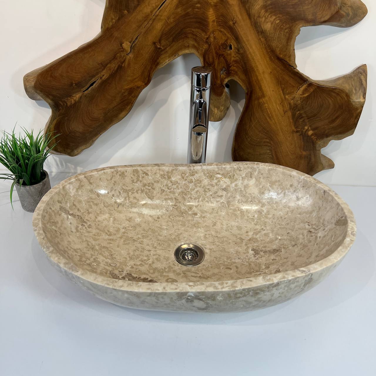 Раковина из мрамора Oval Cream OM-66806 60*37*18 из натурального камня