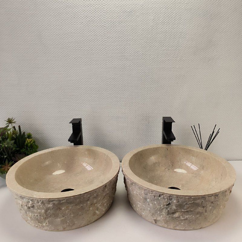 Раковина из мрамора ПАРА! Drum Cream Marmo DM-62888 45*45*16 из натурального камня