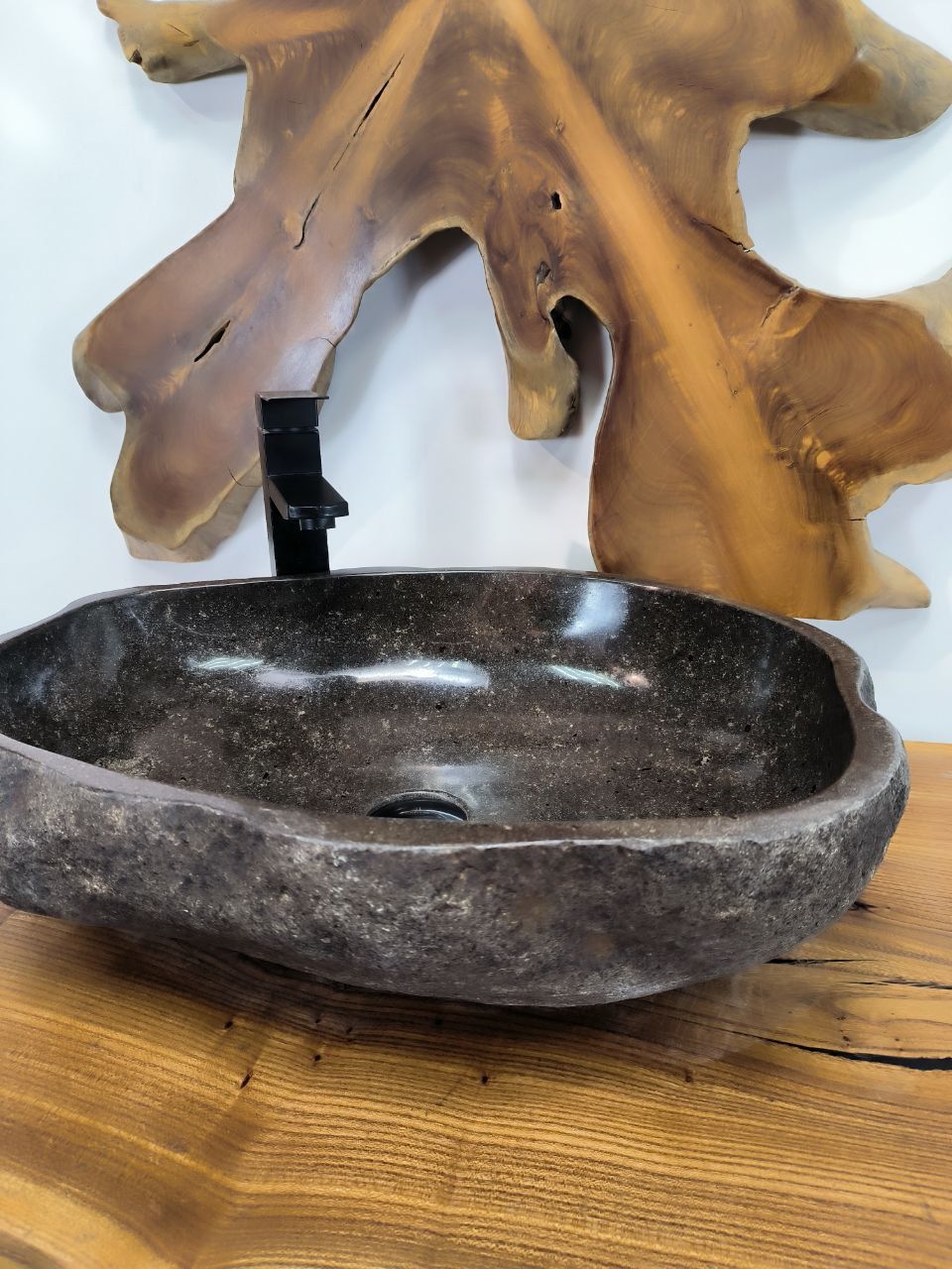 Раковина из речного камня RS-66507 55х41х15 из натурального камня