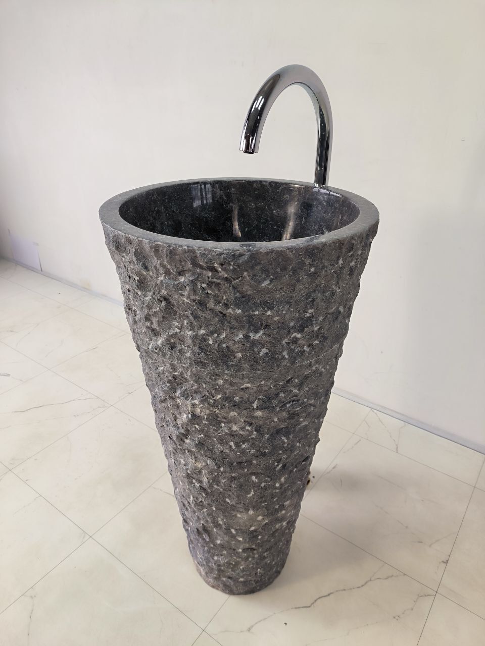 Раковина напольная из мрамора Pedestal Grey Marmo MN-65917 45х45х90 из натурального камня