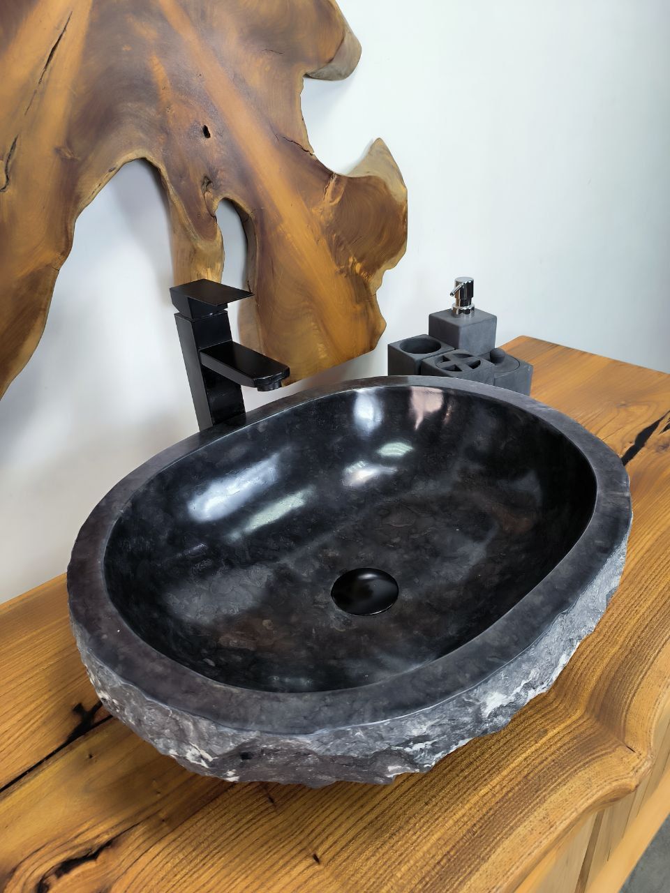 Раковина из мрамора Erozy Black EM-66216 51х41х16 из натурального камня