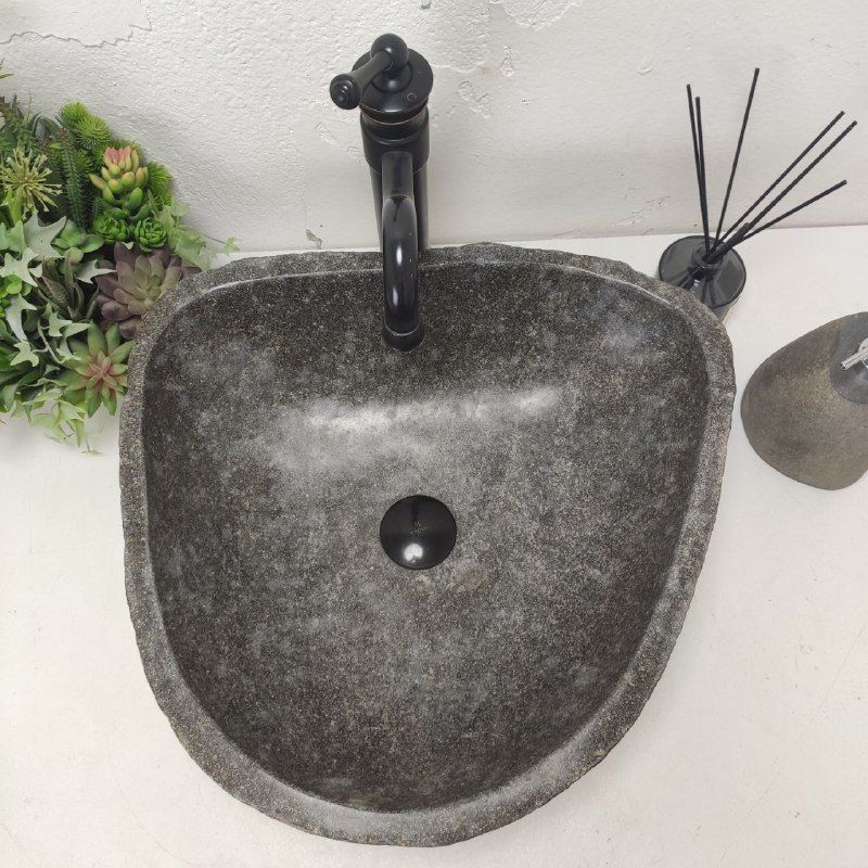 Раковина из речного камня RS-61986 (48*46*15) из натурального камня