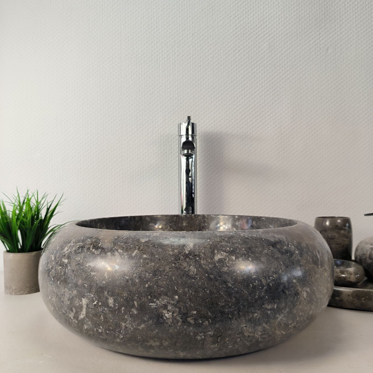 Раковина из мрамора Donut Grey DM-66091 45х45х15 из натурального камня