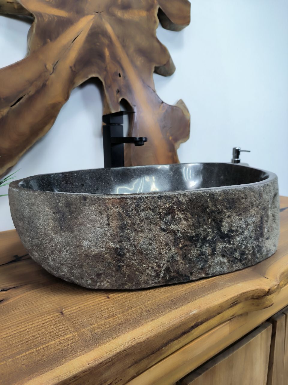 Раковина из речного камня RS-66346 60х40х15 из натурального камня