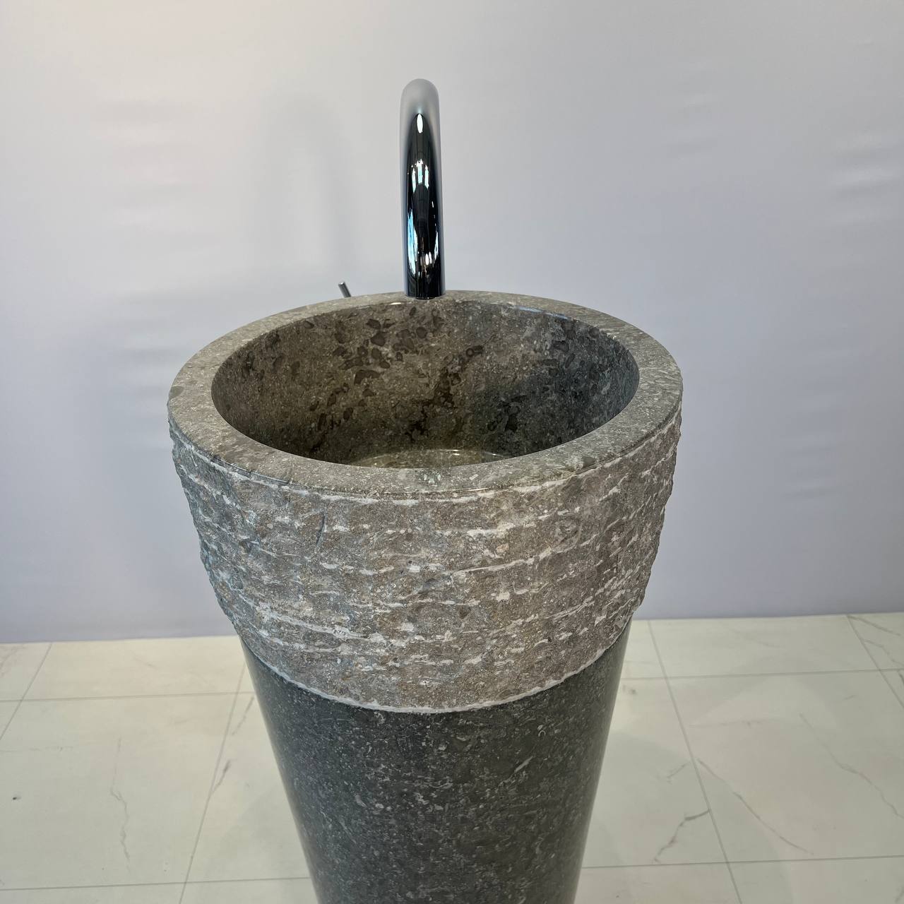 Раковина напольная из мрамора Erozy Top Grey MN-67054 40*40*90