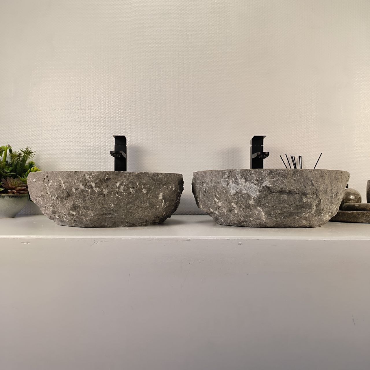 Раковина из мрамора ПАРА! Erozy Grey EM-64520 46*41*16 из натурального камня