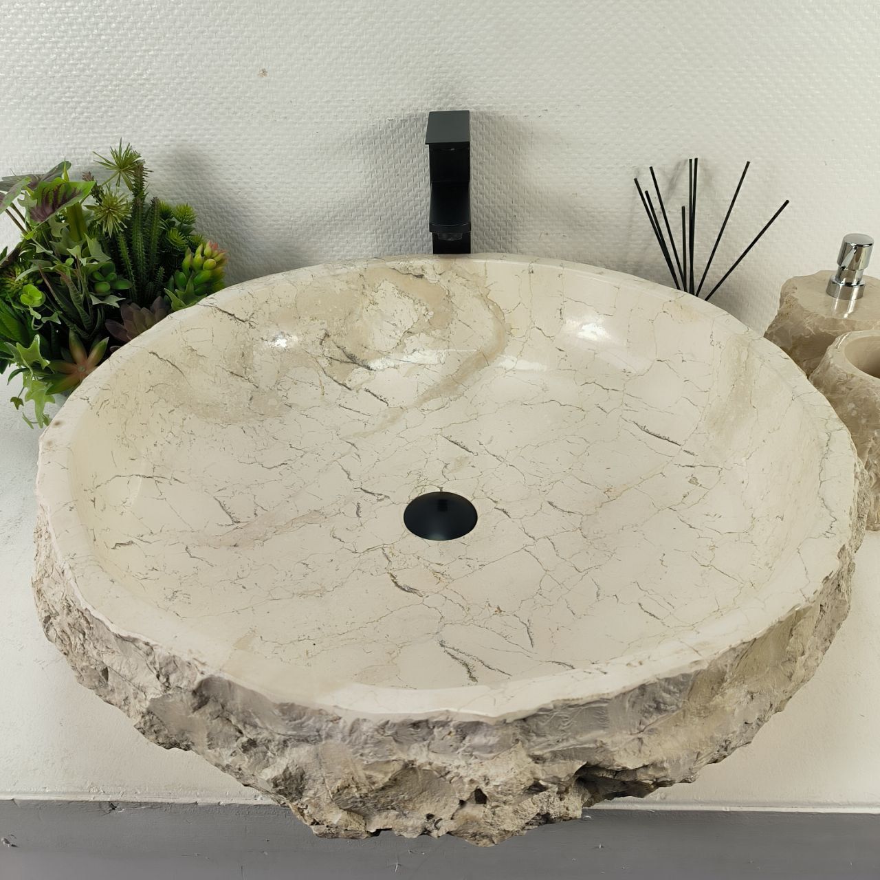Раковина из мрамора Erozy Cream EM-65025 62*62*16 из натурального камня