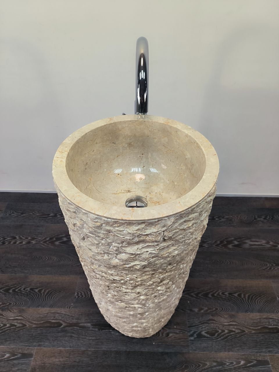 Раковина напольная из мрамора Pedestal Cream Marmo MN-65911 40х40х90 из натурального камня