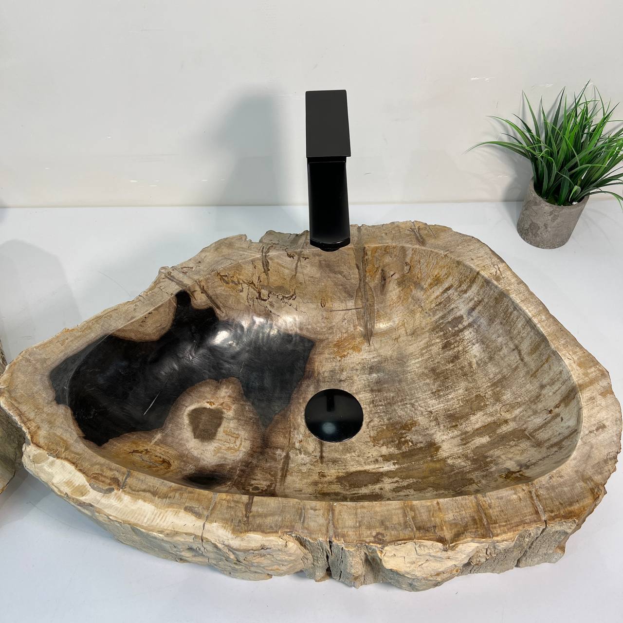 Раковина из окаменелого дерева ПАРА! OD-66880 60*36*15 из натурального камня