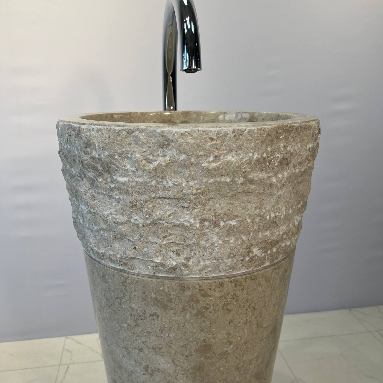 Раковина напольная из мрамора Erozy Top Cream MN-67031 40*40*90