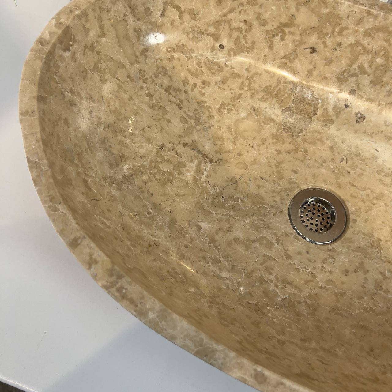 Раковина из мрамора Oval Cream OM-66795 60*40*18 из натурального камня