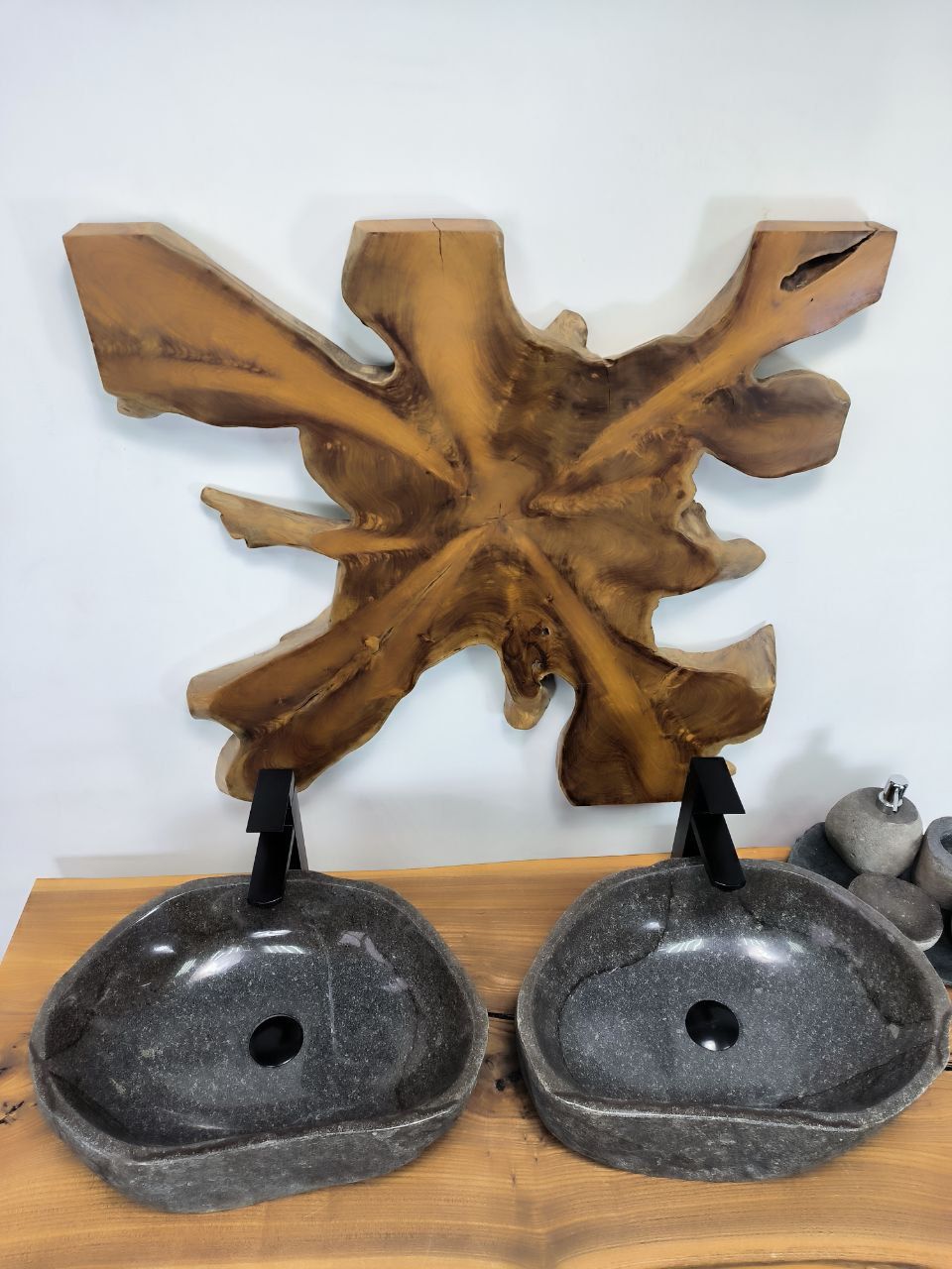 Раковина из речного камня ПАРА! RS-66393 51х35х16 из натурального камня