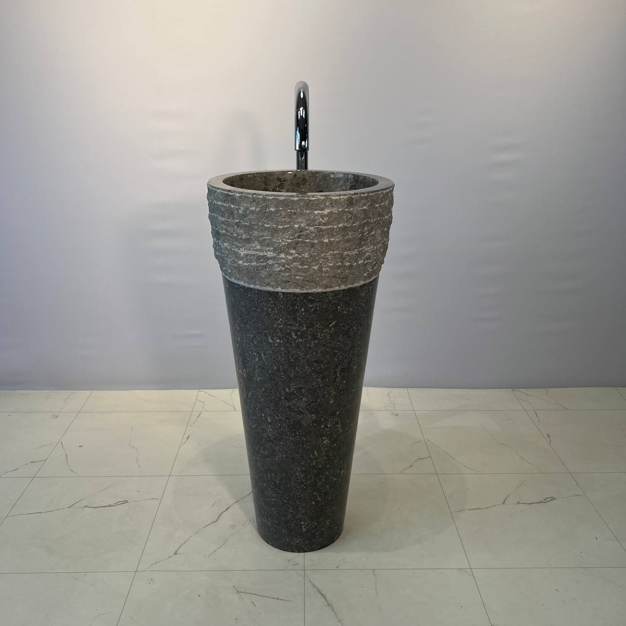 Раковина напольная из мрамора Erozy Top Grey MN-67054 40*40*90