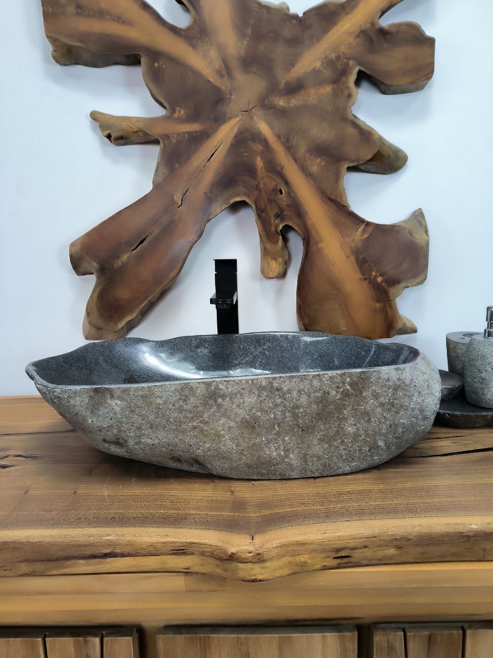 Раковина из речного камня RS-66324 63х33х15 из натурального камня