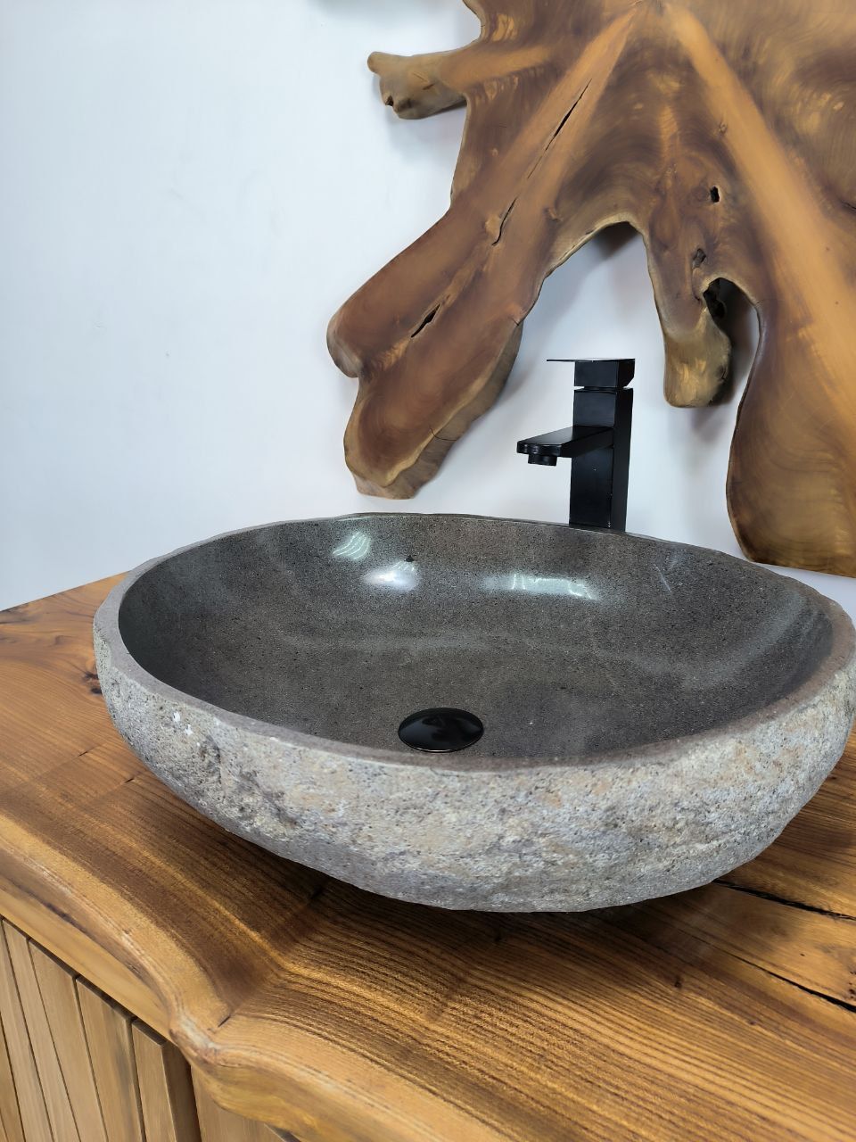 Раковина из речного камня RS-66546 55х45х15 из натурального камня