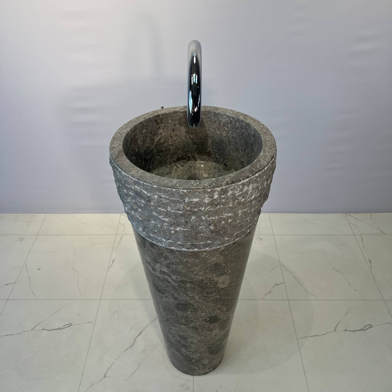 Раковина напольная из мрамора Erozy Top Grey MN-67044 40*40*90