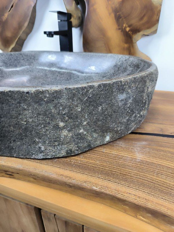 Раковина из речного камня RS-66605 71х52х15 из натурального камня