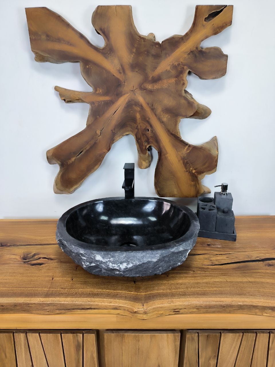 Раковина из мрамора Erozy Black EM-66216 51х41х16 из натурального камня