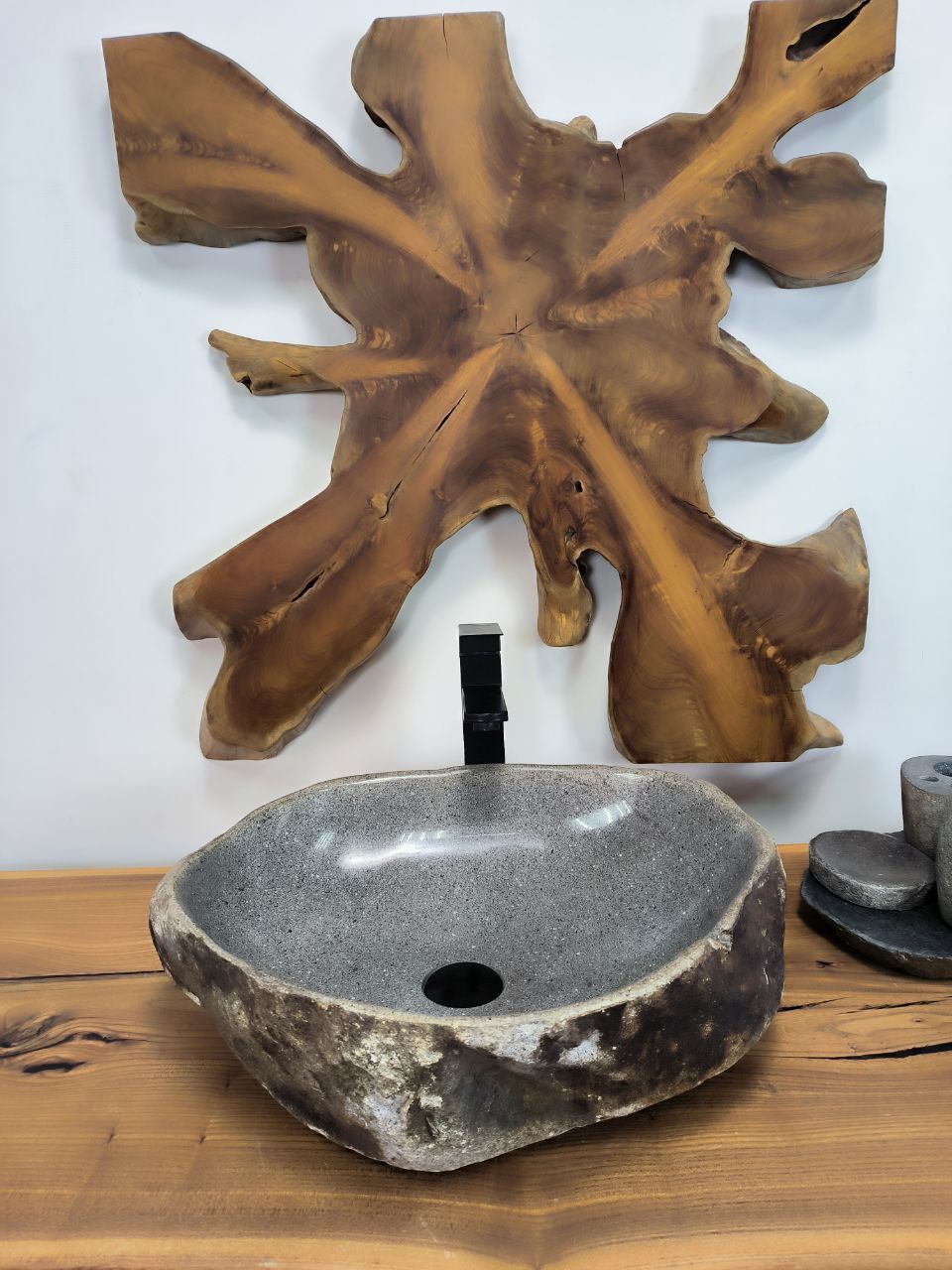 Раковина из речного камня RS-66331 50х42х15 из натурального камня