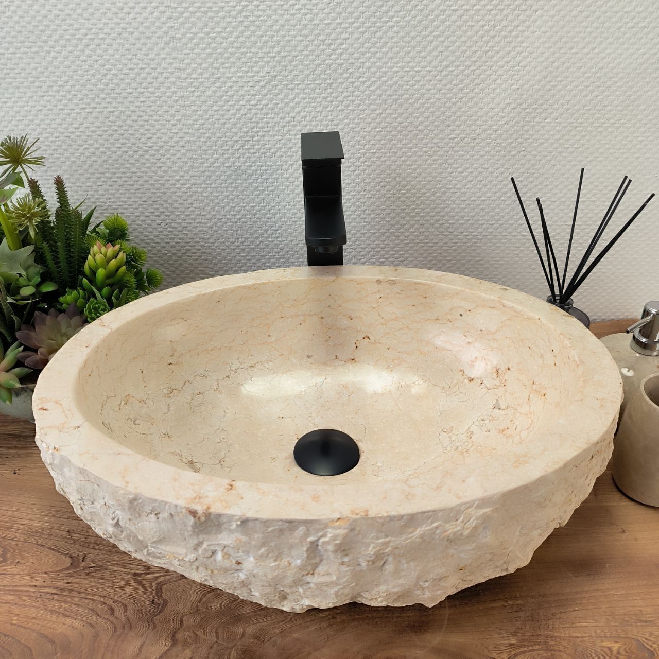 Раковина из мрамора Erozy Cream EM-63033 51*40*15 из натурального камня