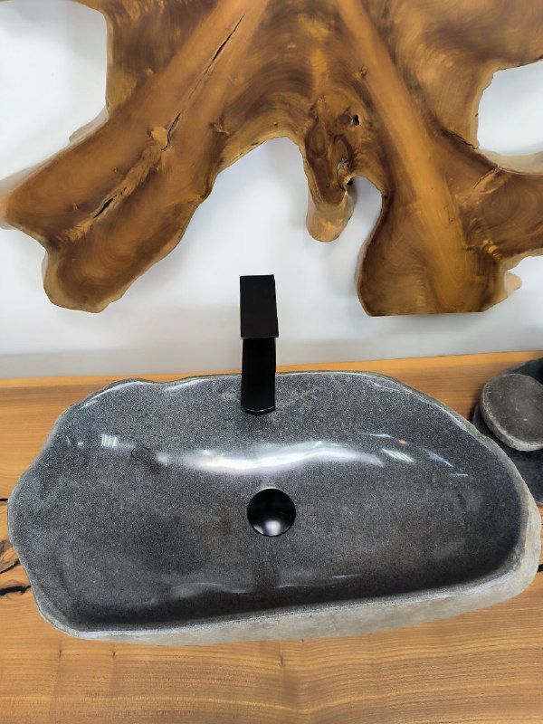 Раковина из речного камня RS-66324 63х33х15 из натурального камня