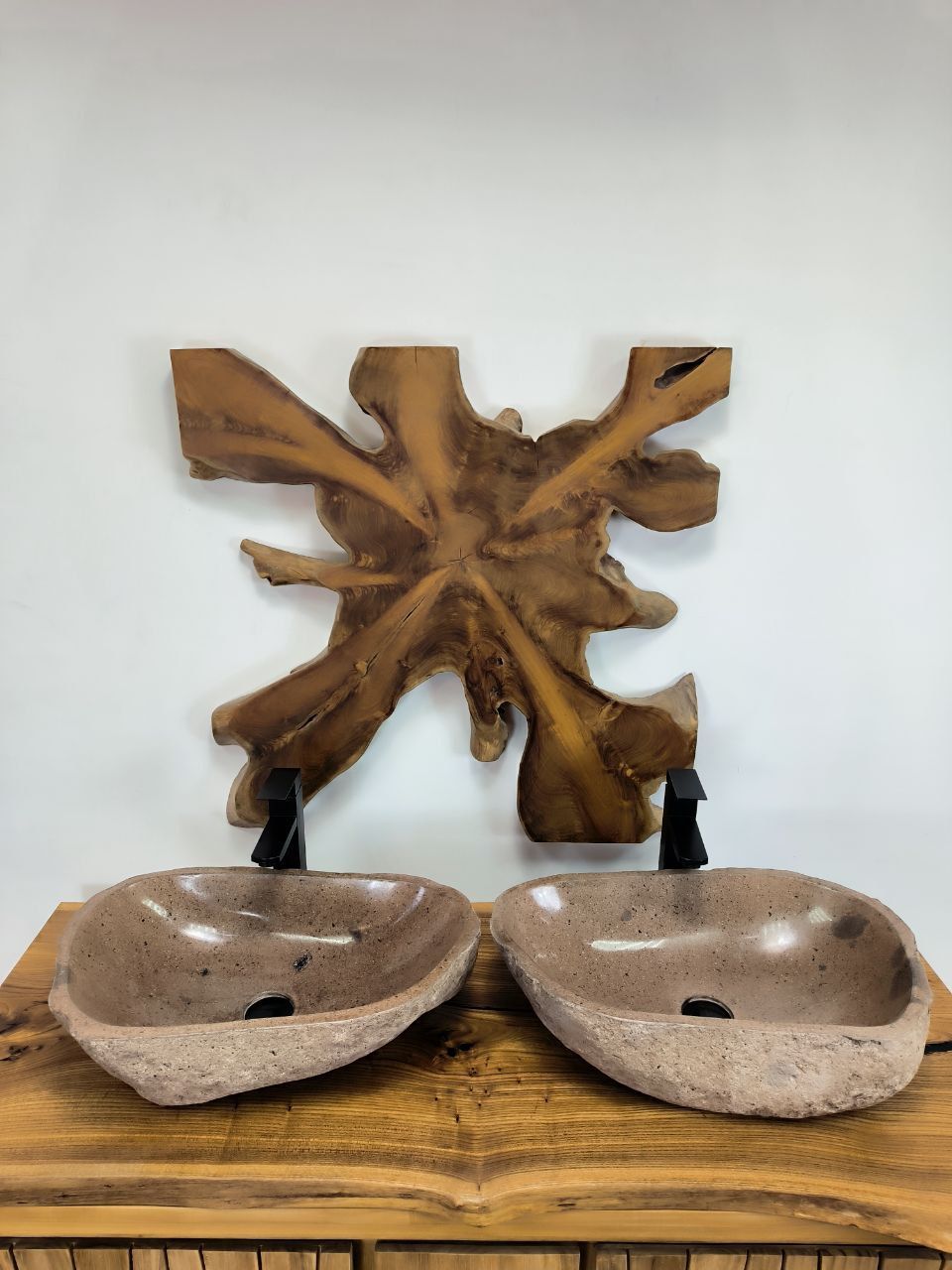 Раковина из речного камня ПАРА! RS-66551 57x36x15 натурального камня