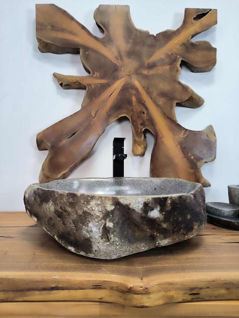 Раковина из речного камня RS-66331 50х42х15 из натурального камня