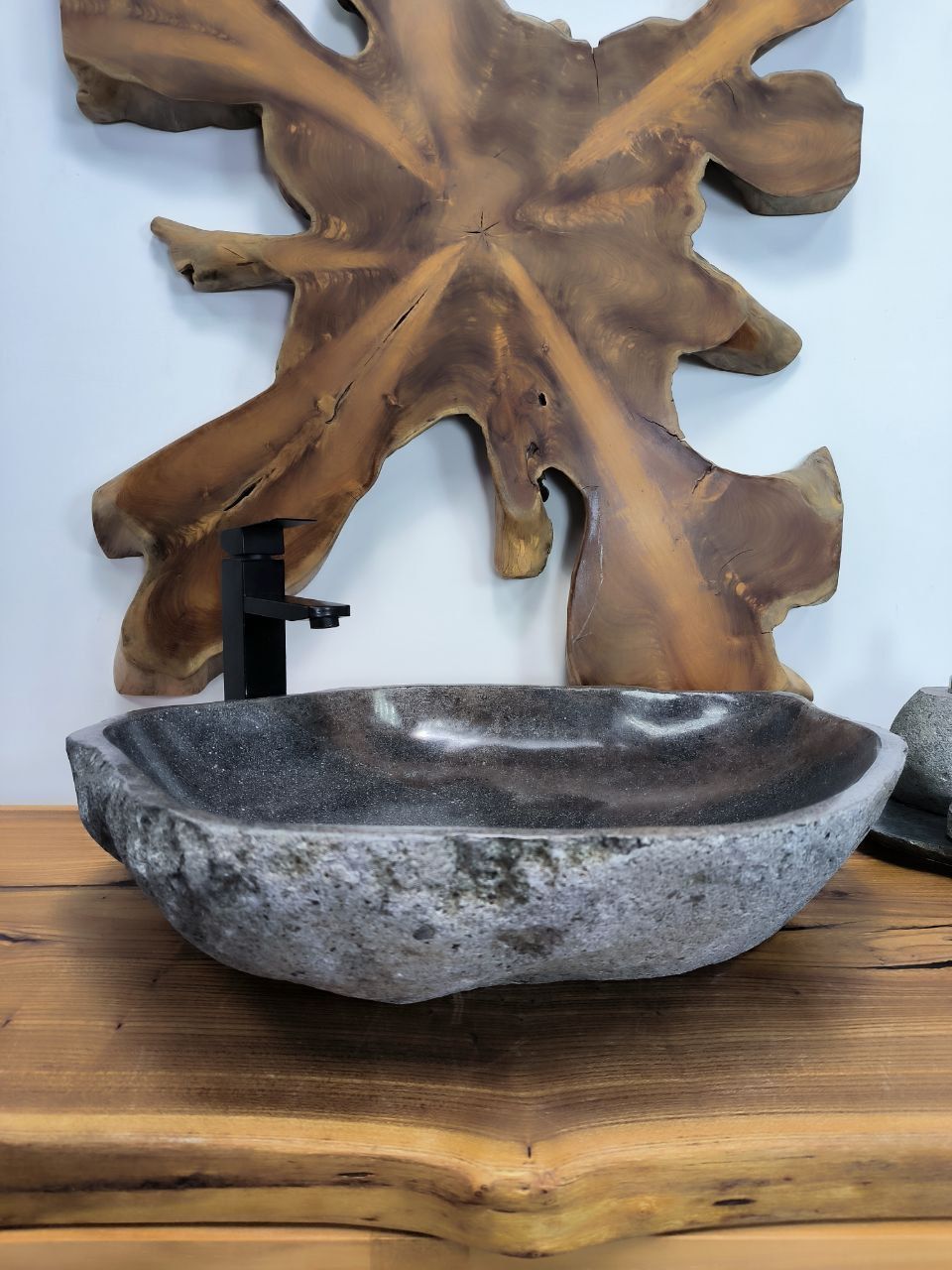 Раковина из речного камня RS-66415 60х49х15 из натурального камня