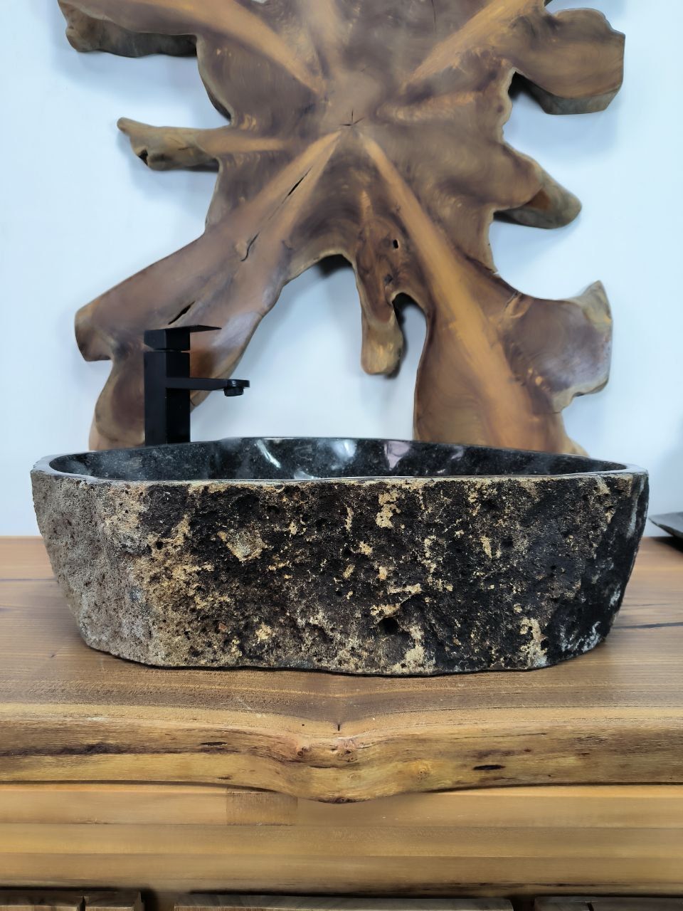 Раковина из речного камня RS-66369 57х45х15 из натурального камня