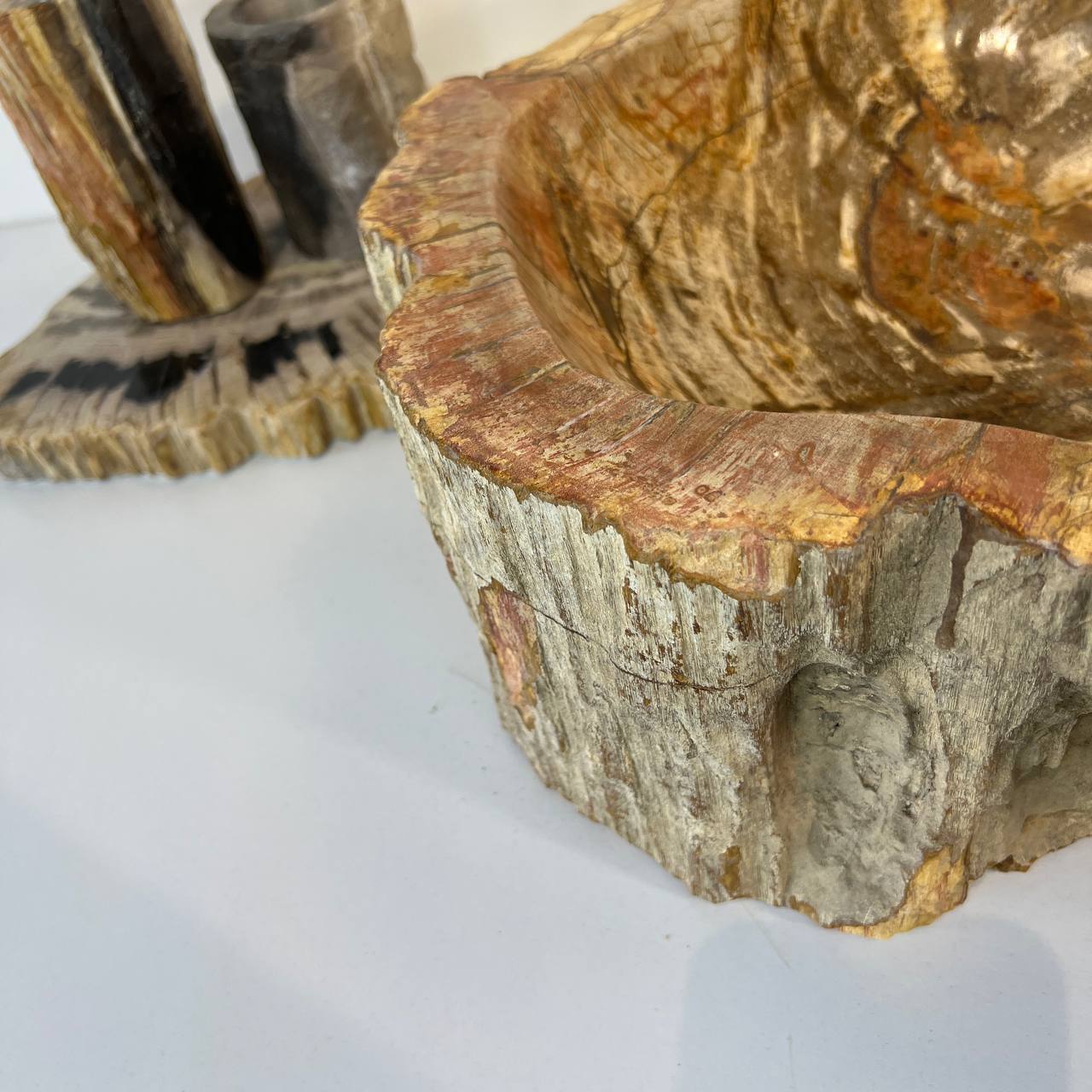 Раковина из окаменелого дерева ПАРА! OD-67011 63*46*16 из натурального камня