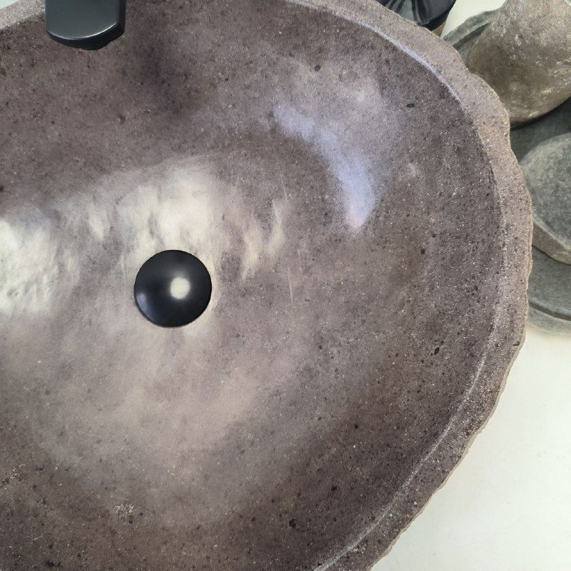 Раковина из речного камня RS-63421 (54*45*15) из натурального камня