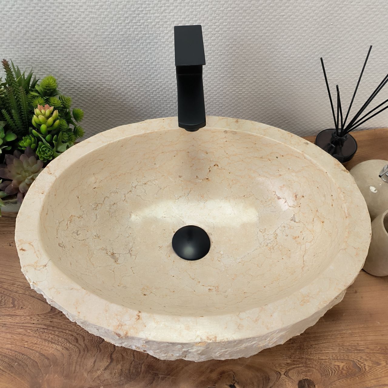 Раковина из мрамора Erozy Cream EM-63033 51*40*15 из натурального камня