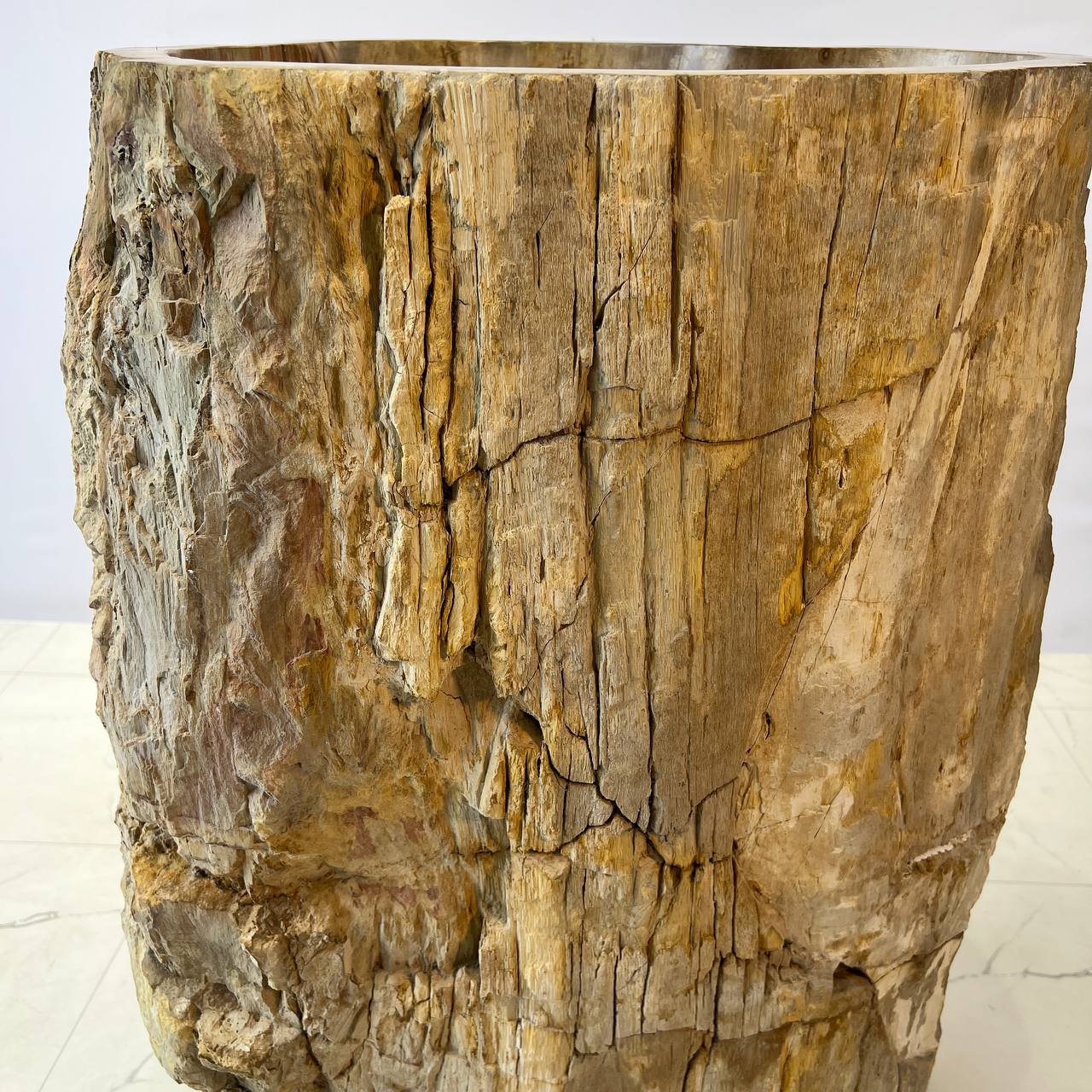 Раковина напольная из окаменелого дерева ODN-67058 56*45*90