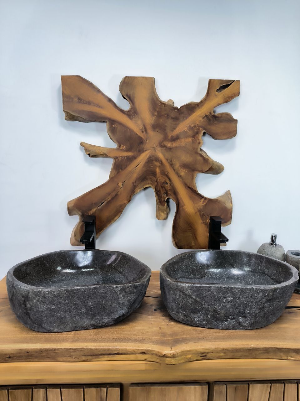 Раковина из речного камня ПАРА! RS-66393 51х35х16 из натурального камня