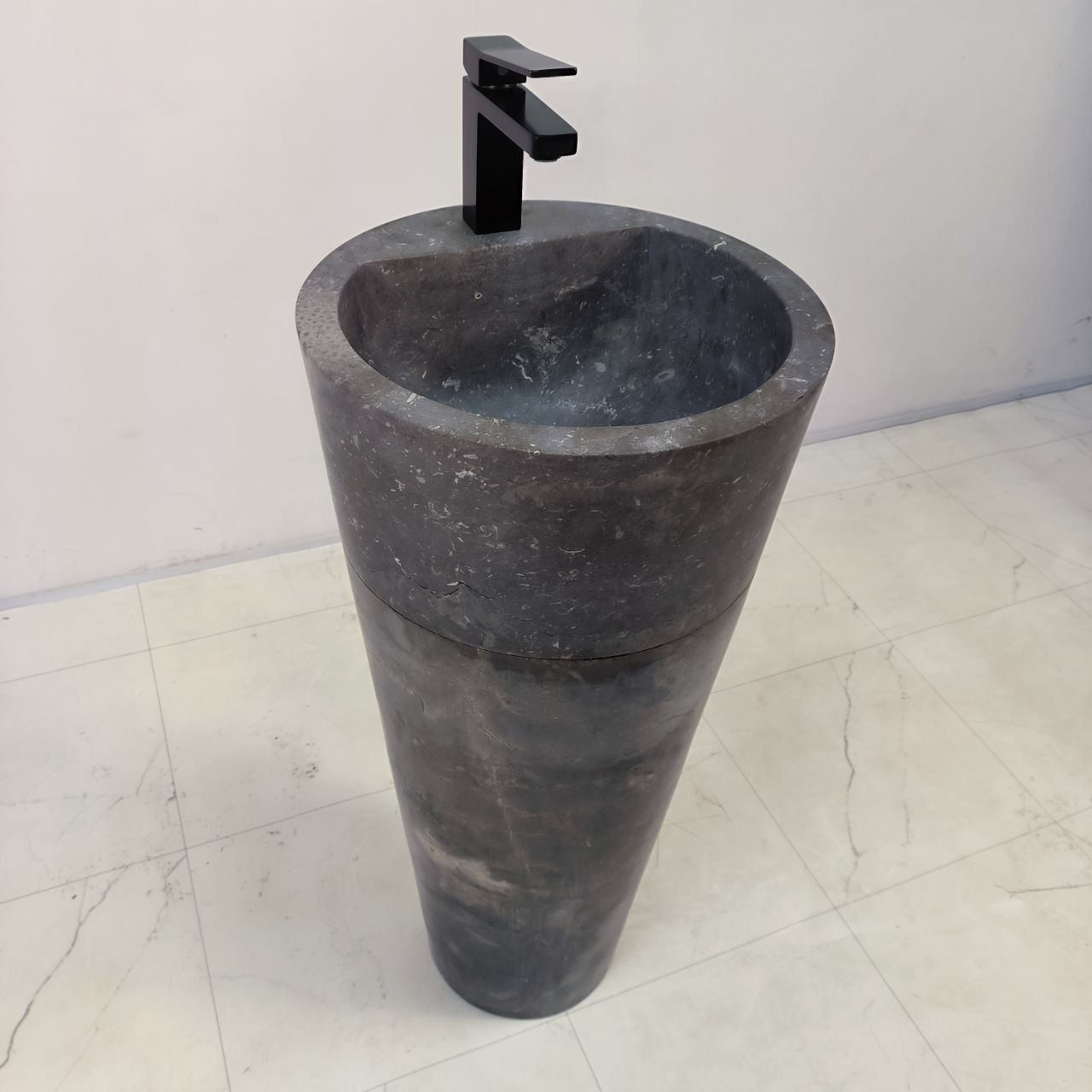 Раковина напольная из мрамора Black MN-66120 (40*40*90)