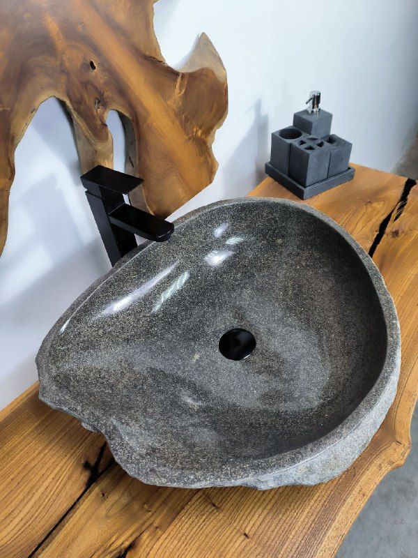 Раковина из речного камня RS-66704 54х47х15 из натурального камня