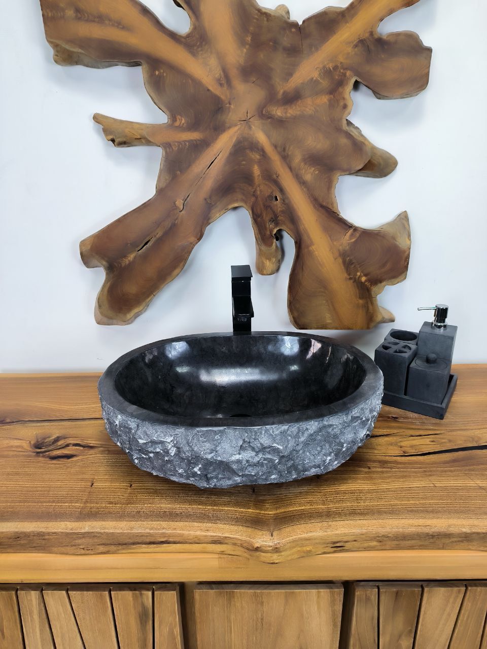 Раковина из мрамора Erozy Black EM-66617 51х38х15 из натурального камня