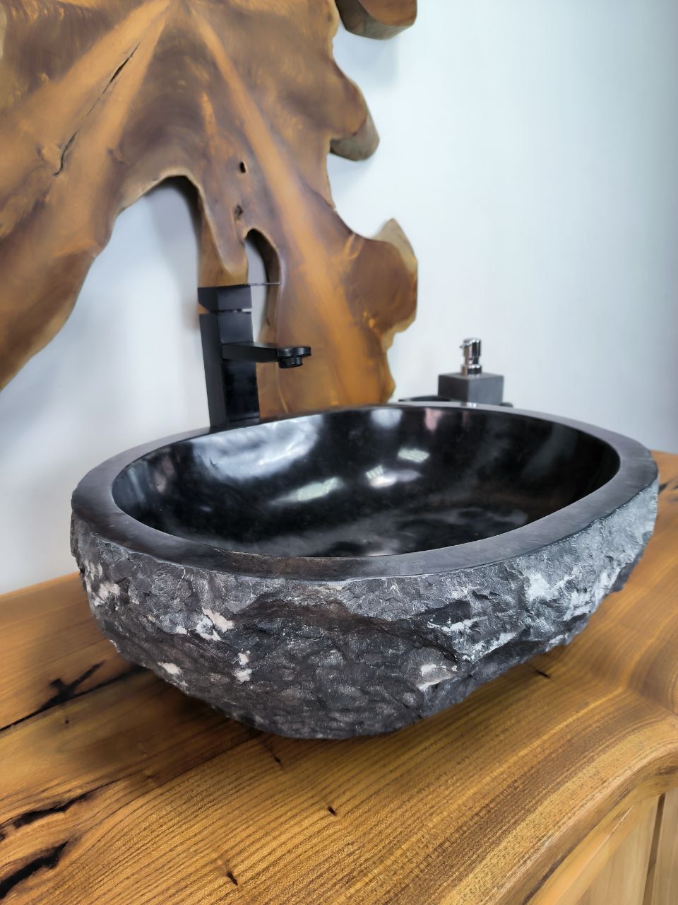 Раковина из мрамора Erozy Black EM-66216 51х41х16 из натурального камня