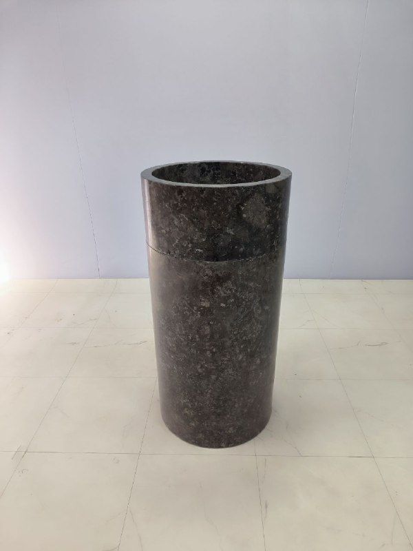 Раковина напольная из мрамора Silinder Grey MN-66265 45х45х90 из натурального камня