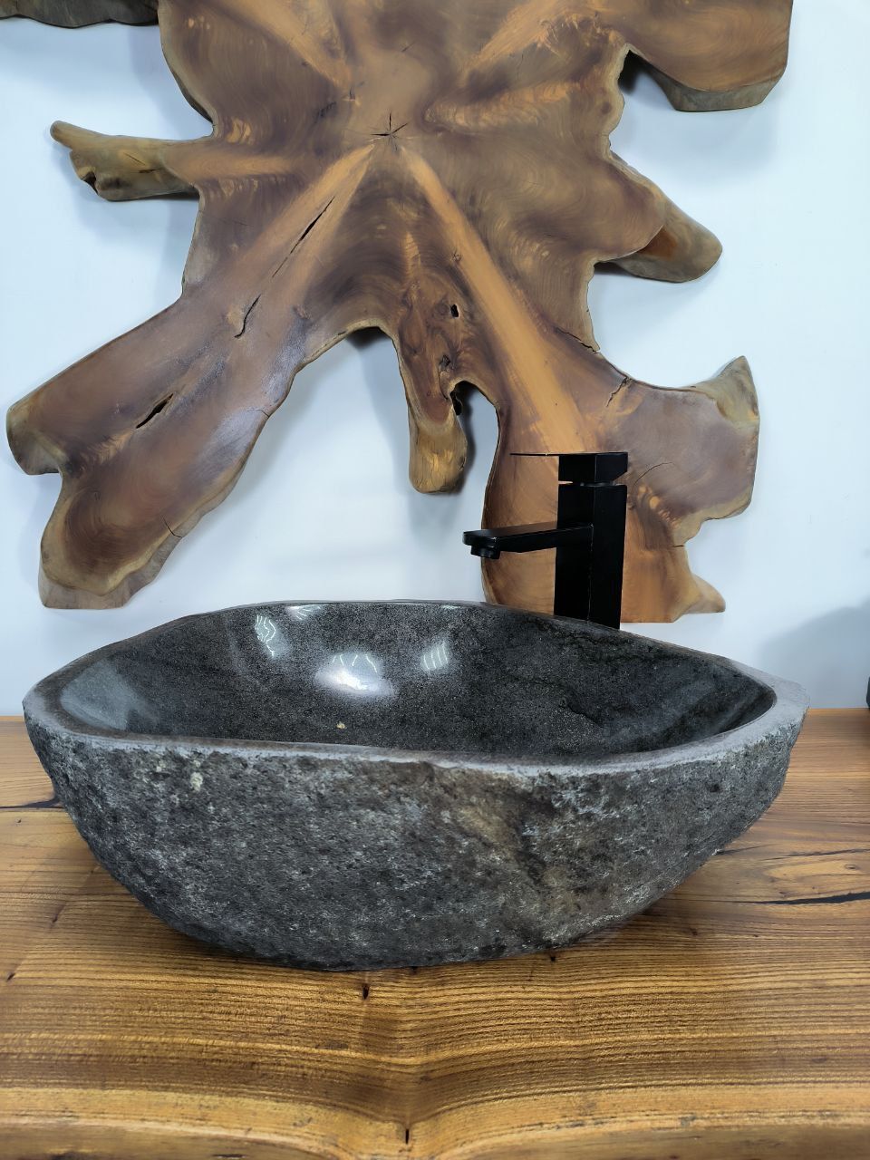 Раковина из речного камня RS-66681 50х38х15 из натурального камня