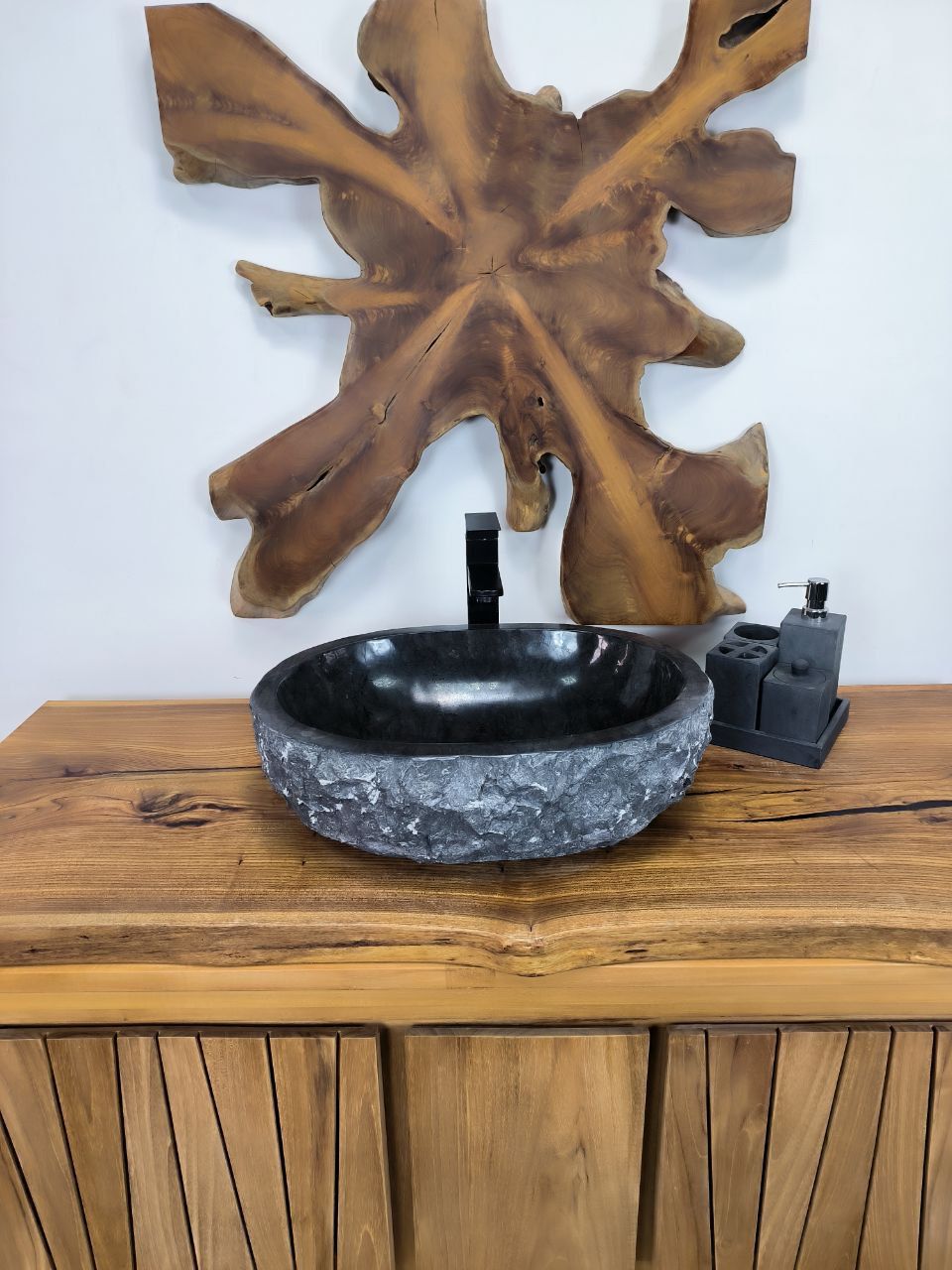 Раковина из мрамора Erozy Black EM-66617 51х38х15 из натурального камня
