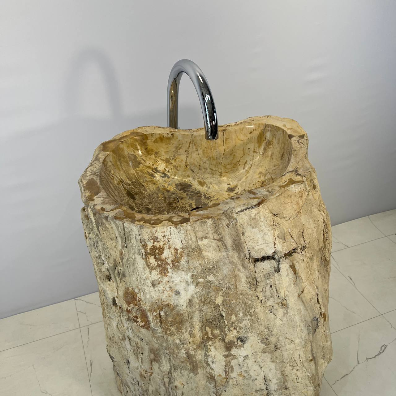 Раковина напольная из окаменелого дерева ODN-67059 61*46*90